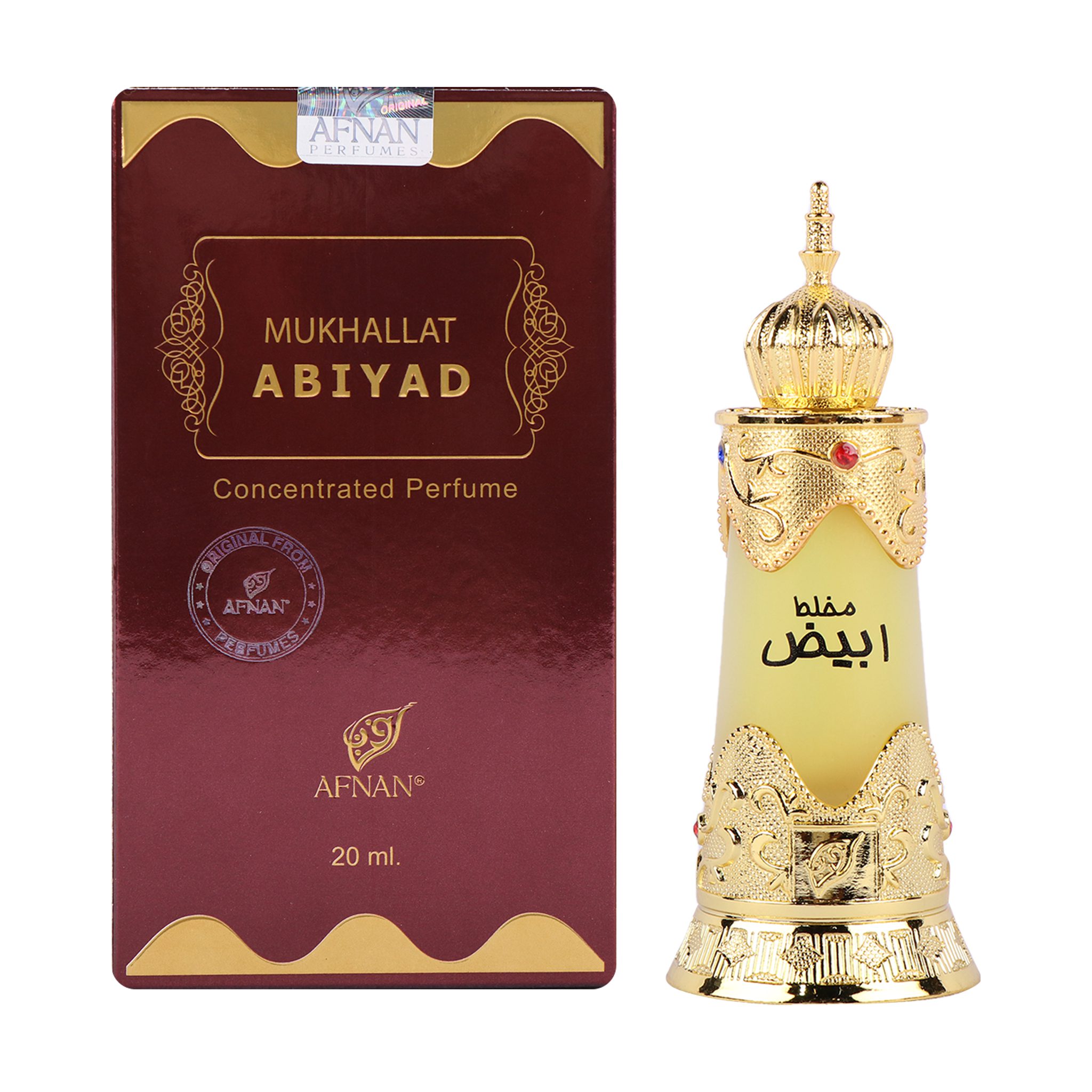 Afnan Mukhallat Abiyadh Concentrated Perfume Oil  Attatr For Unisex, 20 ml