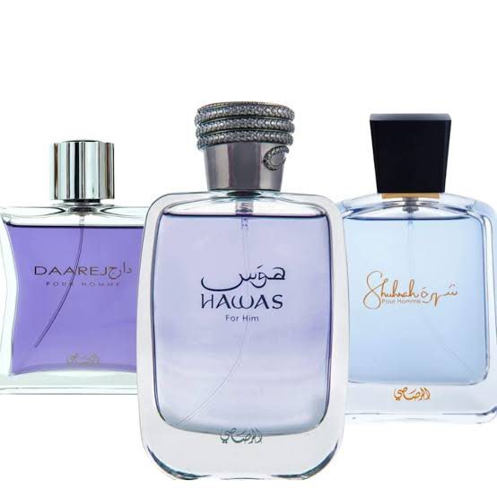 Rasasi 3 Men's Perfume Combo Deal- Hawas+Shuhrah+Dareej
